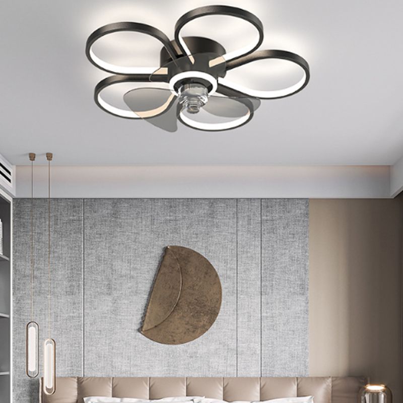 Metal Geometric Shape Ceiling Fans Modern Multi-Lights Ceiling Fan Lamp Fixture