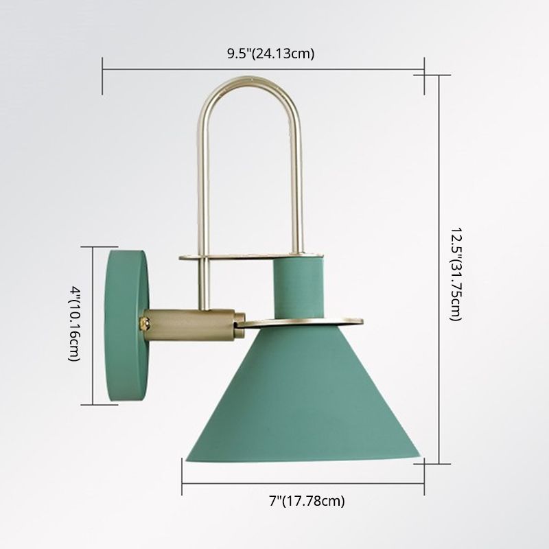 1 Light Metal Wall Mounted Light Fixture Modern Dual Cone Wall Sconce Lighting for Dining Room