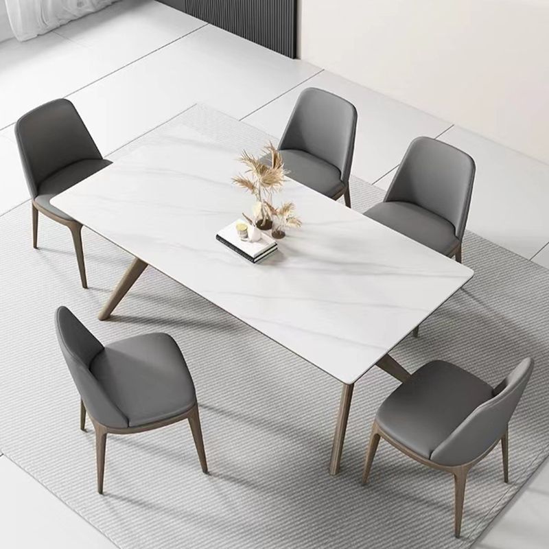 Modern 1/2/5/6 Pieces Dining Set Rectangle Stone Dining Table for Dining Room