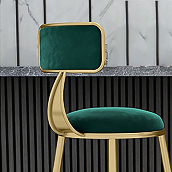 Nordic Armless Backrest Counter Stool Iron KitchenBar Stool with Cushion and Pedal