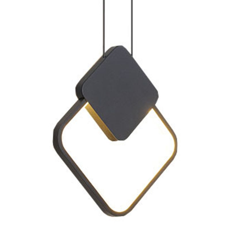 Moderne künstlerische LED Hanging Lampe Lacked Iron Linear Pendellicht mit Acrylschatten