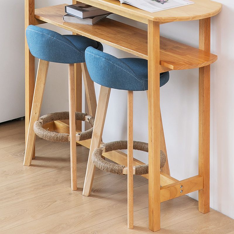 Zeitgenössischer Innenhocker Rundsitzhocker mit Rückenlehne, Holzbasis