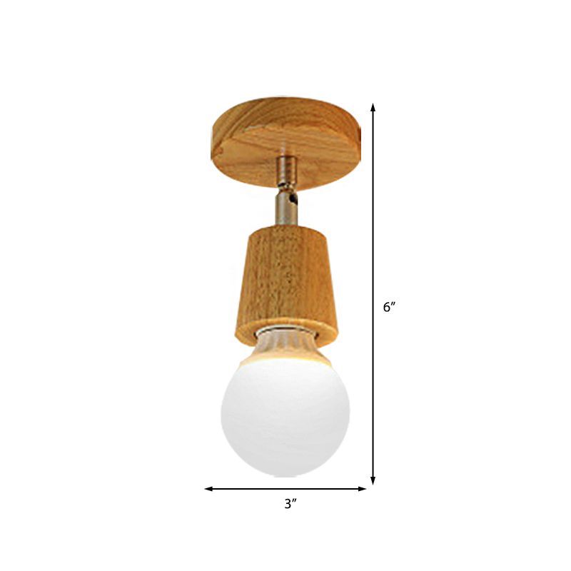 Lampatta a bulbo a vista in legno a esposizione sumffica