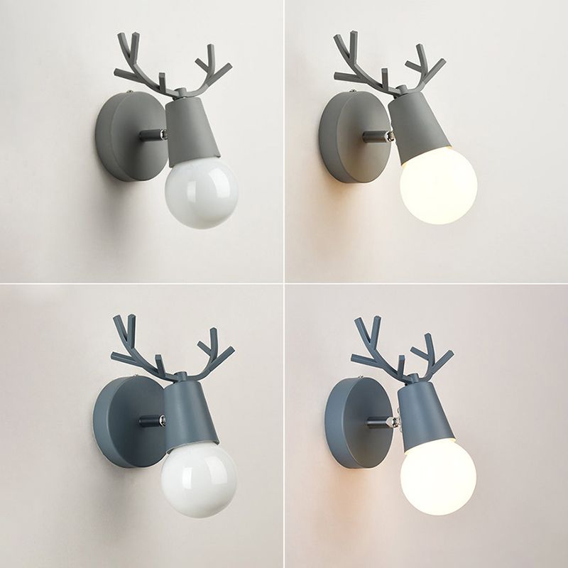Modern Nordic Macarons Style Unique Shade Wall Sconce Metal 1 Light Sconces in Black and White