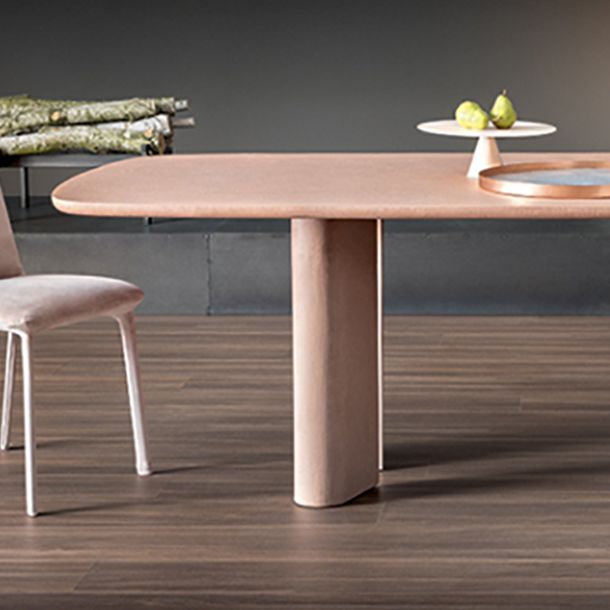 Modern Solid Wood Dining Table for restaurant Rectangle Table with Double Pedestal