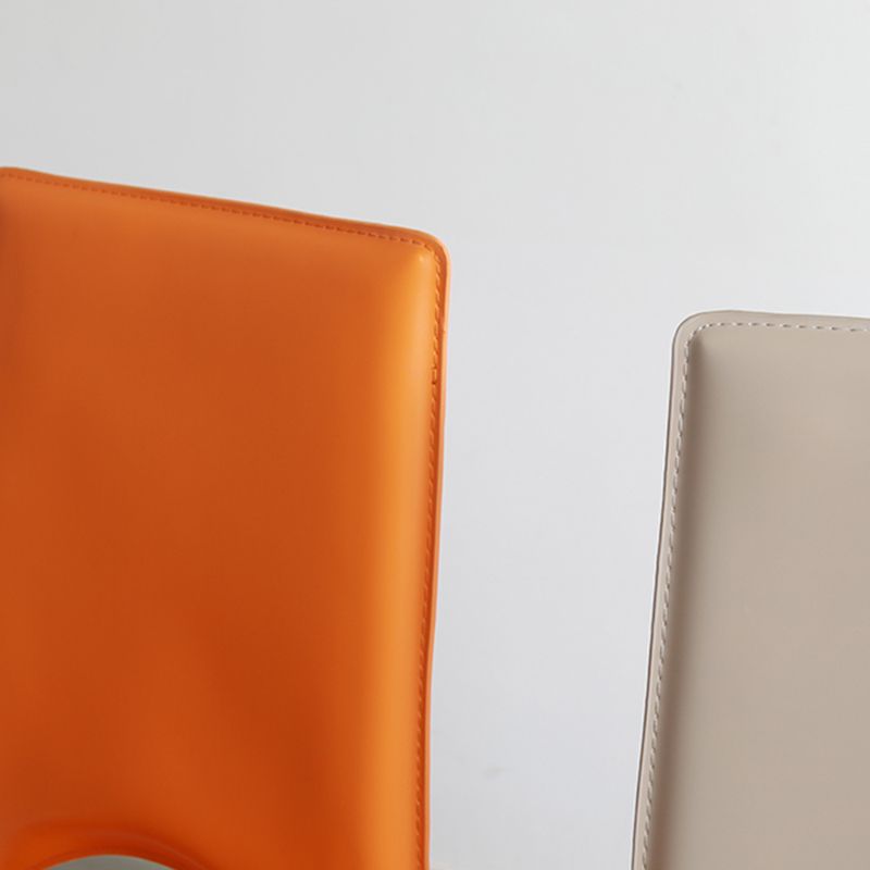 Modern Simple Side Chair Faux Leather Side Dining Chair for Home Use