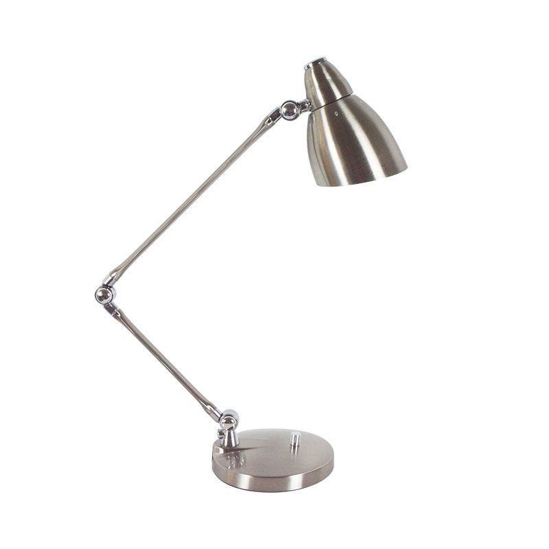 Luce di lettura regolabile in nichel/braccio cromato in stile industriale 1 Metal 1 Light Study Room Desk Lighting