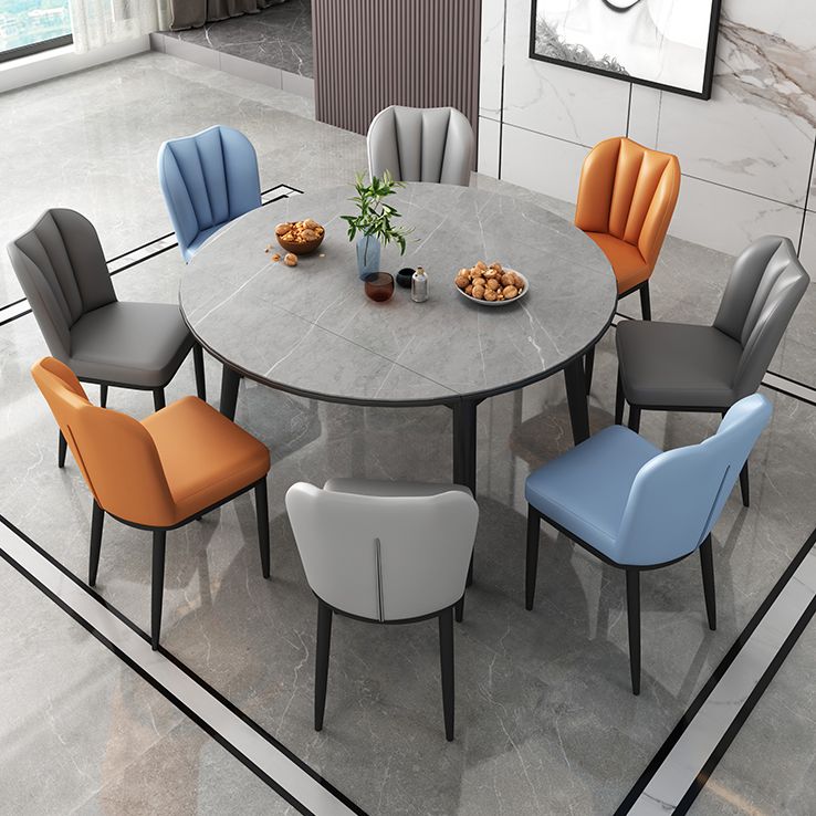 Modern Style Sintered Stone Dining Table Round Table with 4 Legs for Home Use