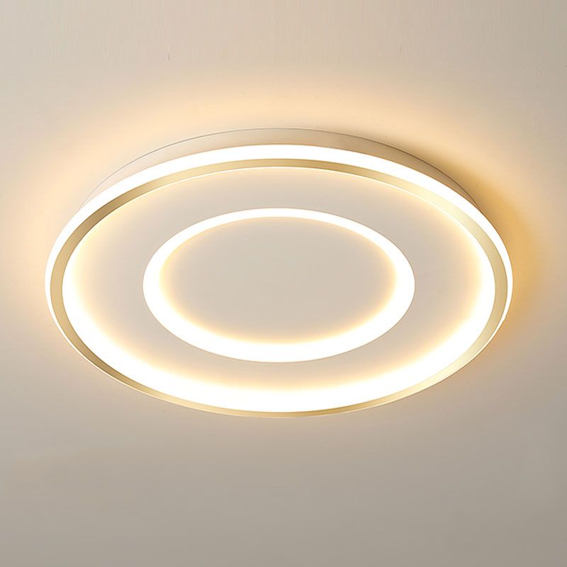 Extra Thin Star/Square/Triangle Flush Light Contemporary Metal Polished Gold LED Ceiling Mount Lamp for Baby Room