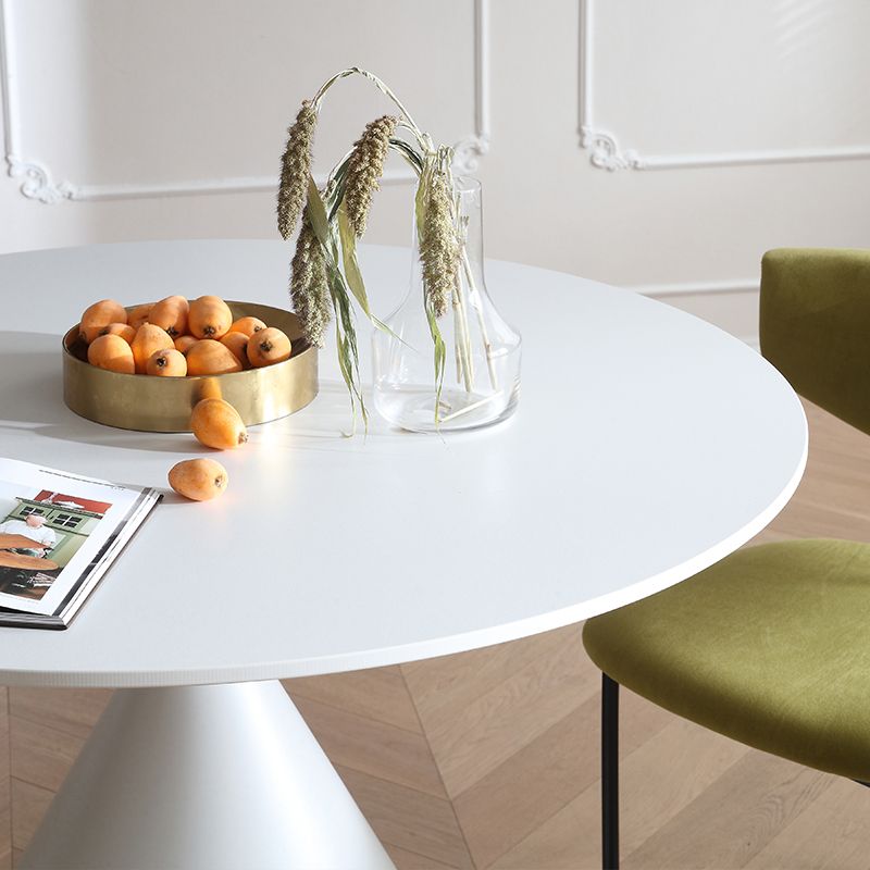 Contemporary Style Dining Table Stone Round Table with Pedestal Base