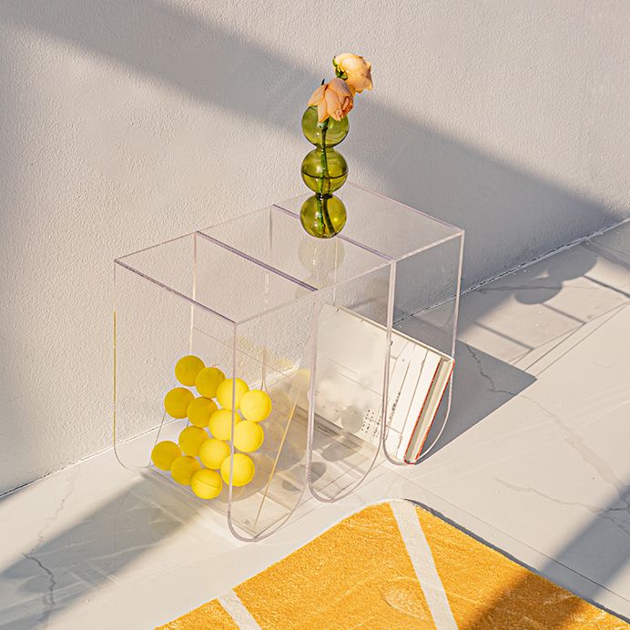 Contemporary Antique Finish Shelf Bookcase Acrylic Geometric Bookshelf