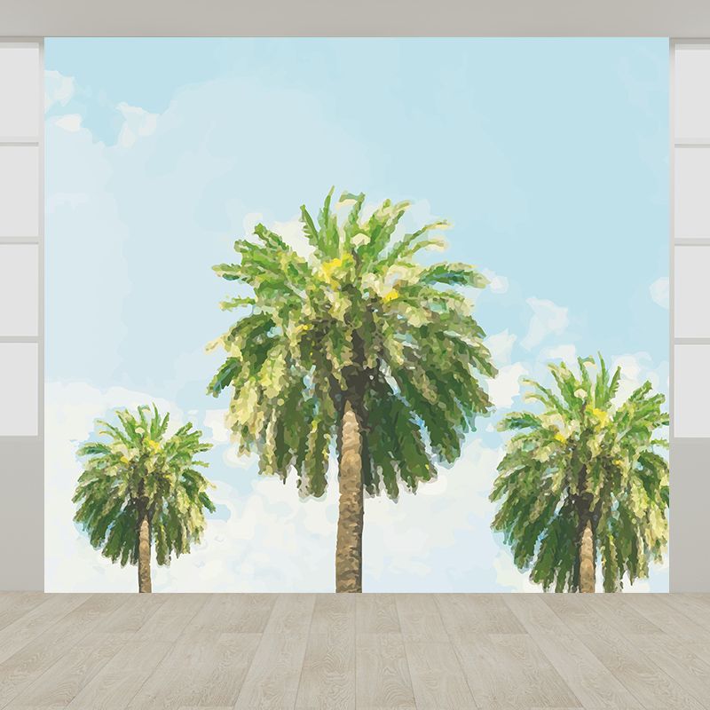 Tropical Plants Mural Tropical Style Mildew Resistant for Meeting Room