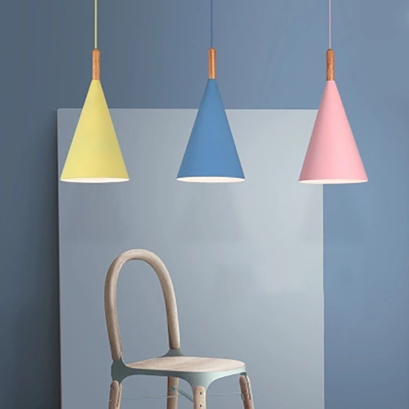 Modern Style Cone Shape Hanging Light Metal 1 Light Hanging Lamp for Bedroom