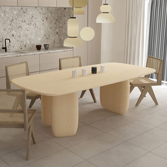 Contemporary Rectangle Dinner Table Dining Room Solid Wood Dining Table