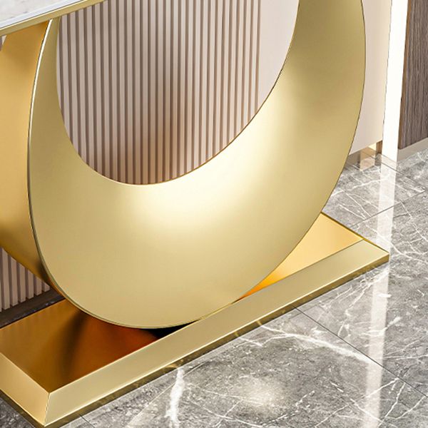 Glam Stone Accent Table Scratch Resistant Sofa Console Table for Hall