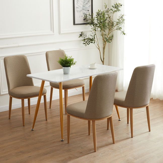 Silla de comedor moderna para interiores y exteriores, silla con respaldo sólido acolchado sin brazos de metal