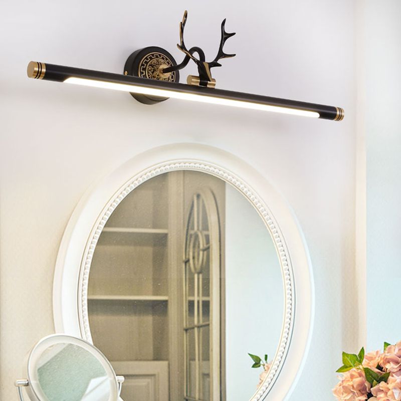 Metal Linear Shape Wall Light Modern Style 1-Light Mirror Wall Mounted Light