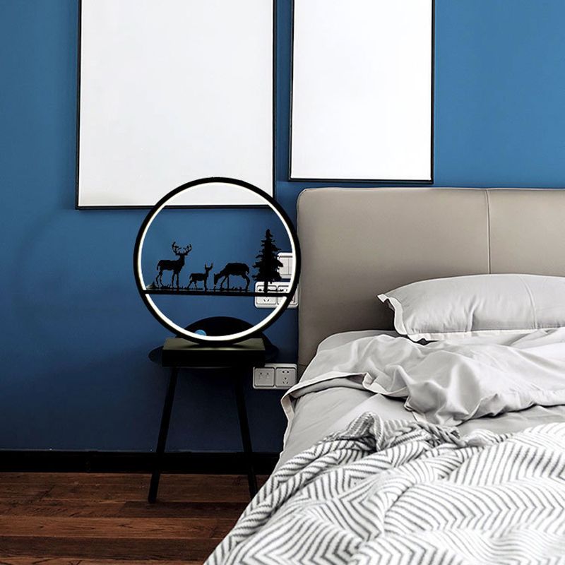 Modern LED Table Lamp 1-Light Strip Shape Desk Light with Silica Gel Shade for Bedroom