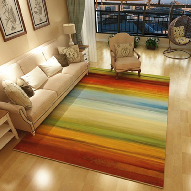 Modern Home Decor Rug Multi Color Abstract Print Area Carpet Synthetics Non-Slip Backing Pet Friendly Rug