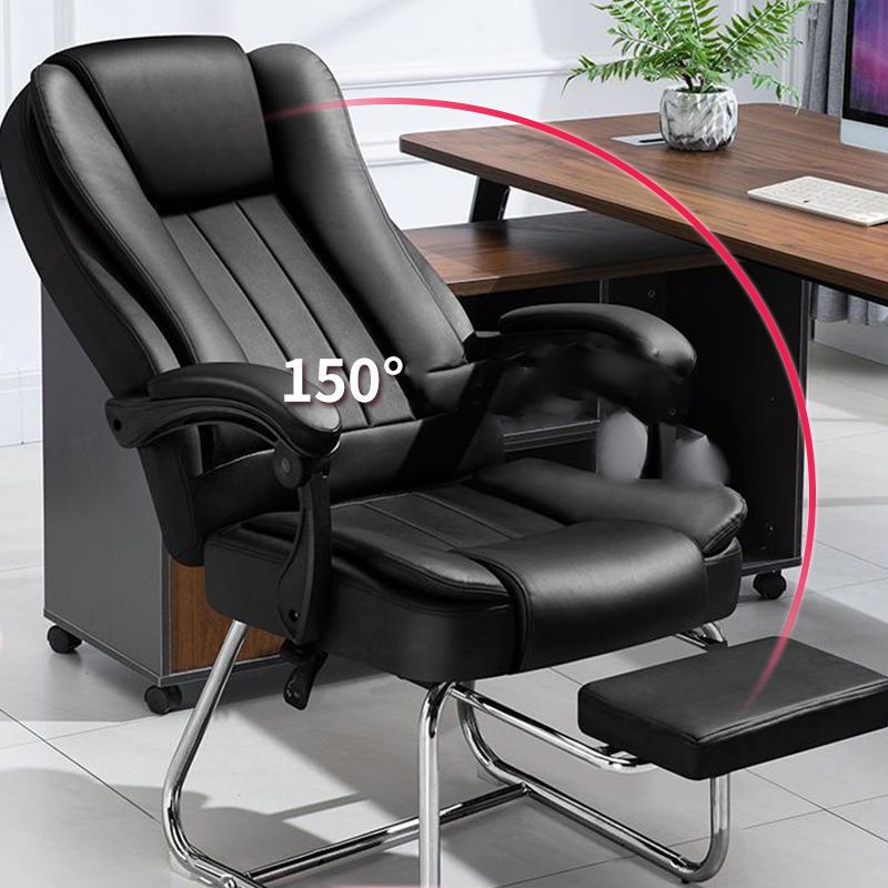 Modern Ergonomic Executive Chair Adjustable Arms No Wheels Managers Chair