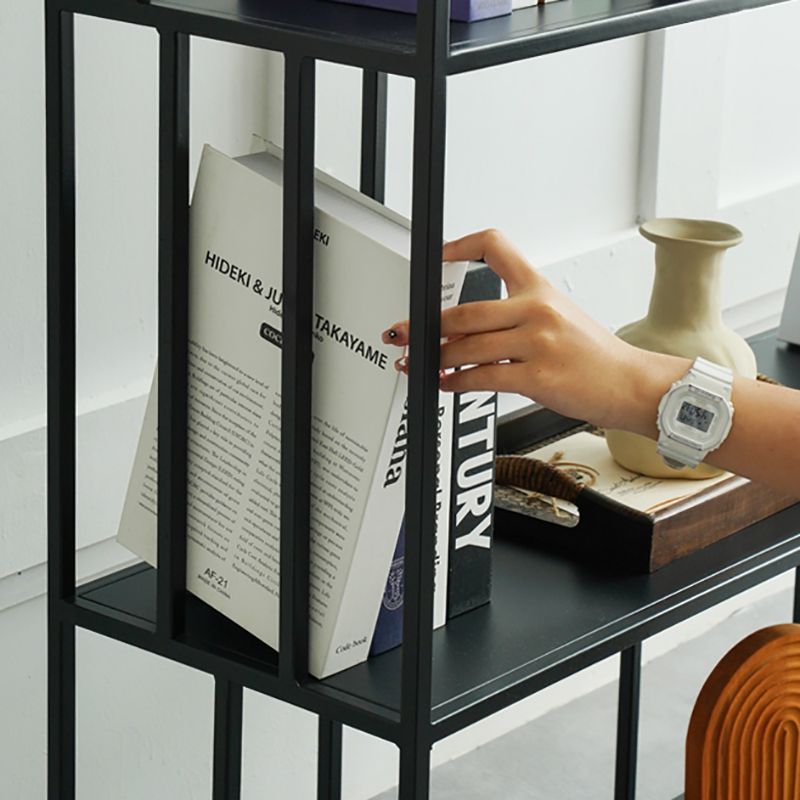 Modern Style Open Back Bookshelf Standard Metal Bookcase with Shelves