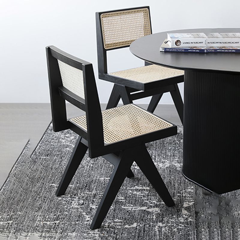 Traditional Dining Chair Wooden Open Back Side Chair for Home