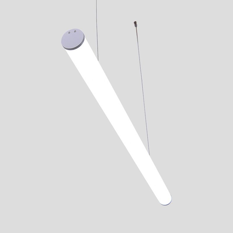 Modern Style Linear Shape Island Lighting Idea Metal 1-Light Island Pendant in White