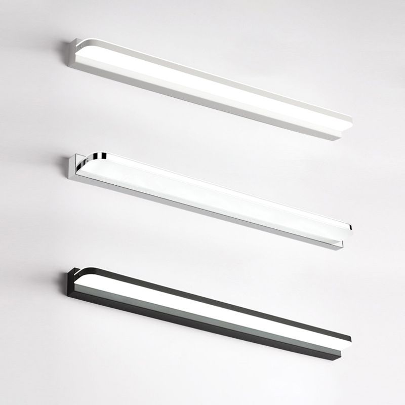 Rounded Corner Bath Bar Simplicity Stainless Steel LED Vanity Wall Light Fixture