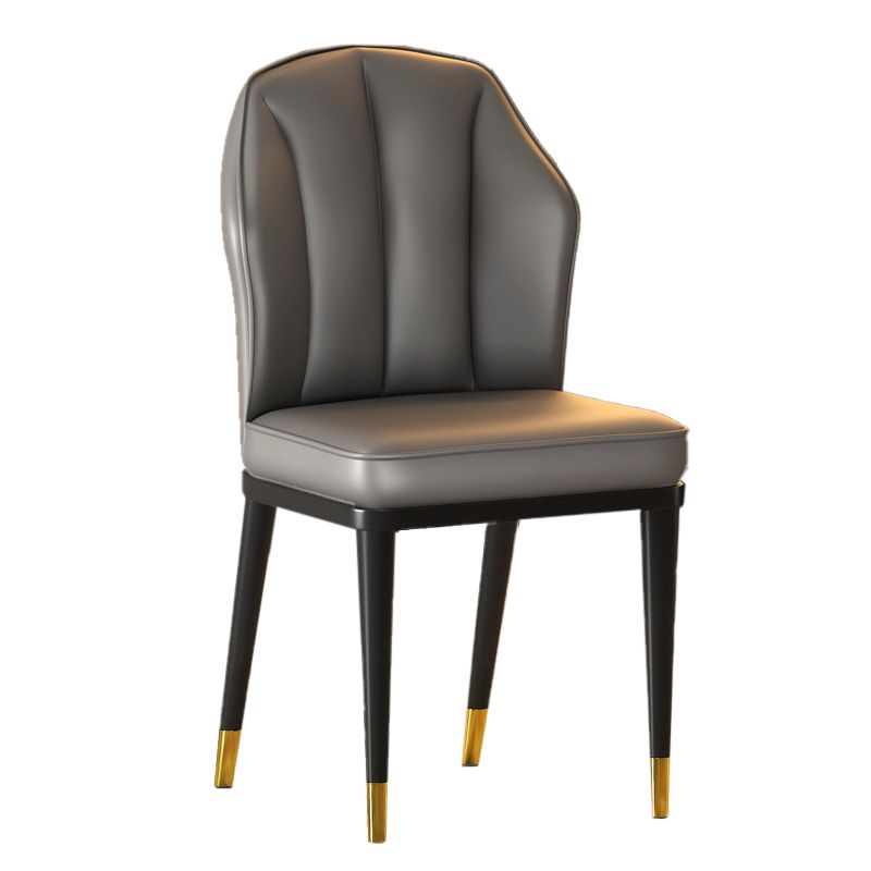 Nordic Chairs Dining Armless Chair for Kitchen with Metal Legs