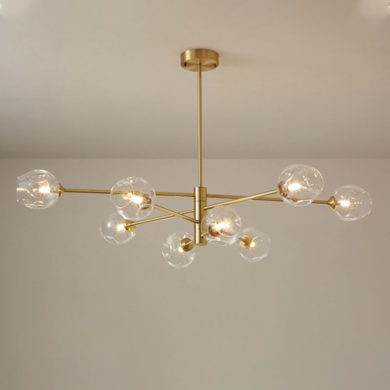 Contemporary Style Spherical Shape Chandelier Lights Glass 8 Light Chandelier Lighting