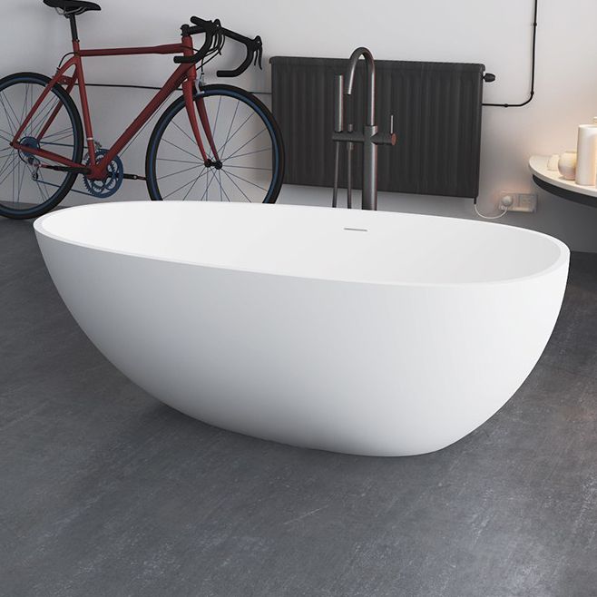 Freestanding Soaking Bath Antique Finish Oval Modern Bathtub (Faucet not Included)