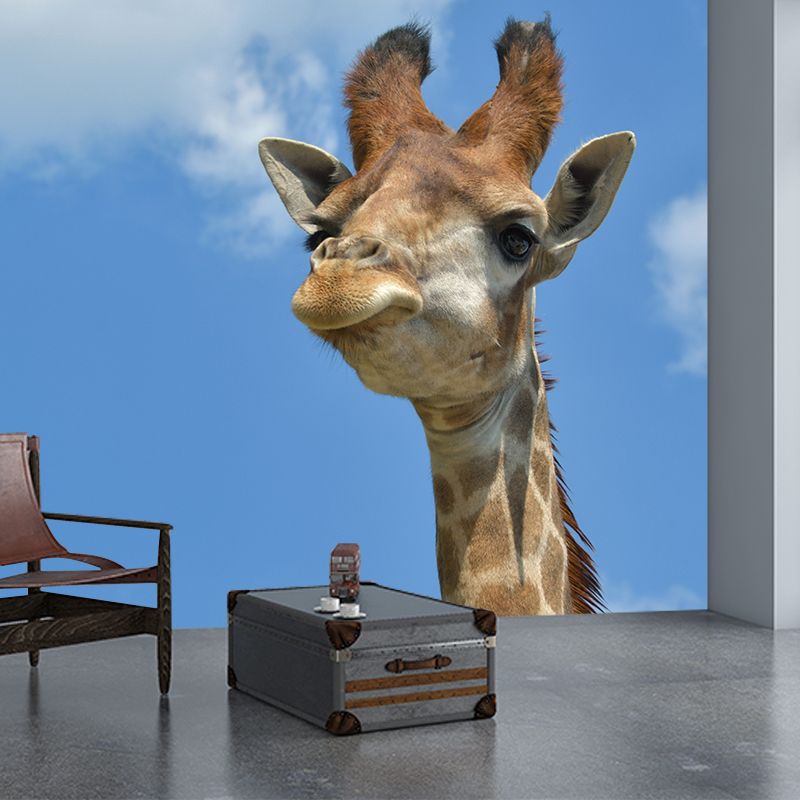 Giraffe Animal Removable Wall Decals Waterproofing Mural Wallpaper for Sitting Room