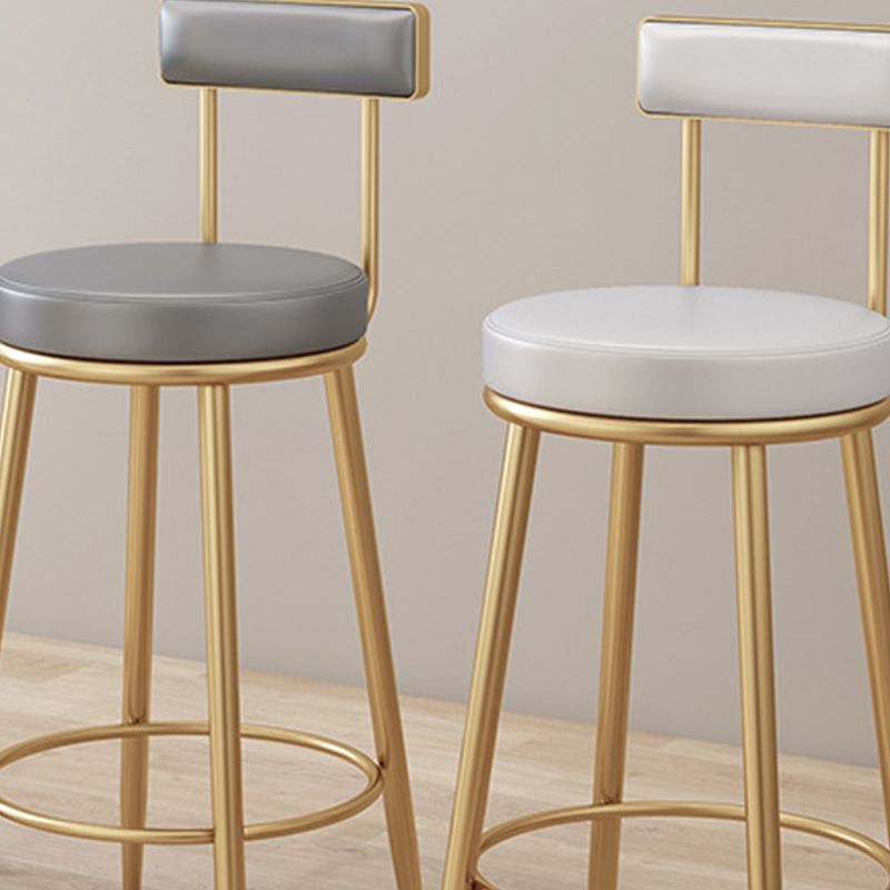 Modern Style Upholstered Counter Stool Round Living Room Bar Stool