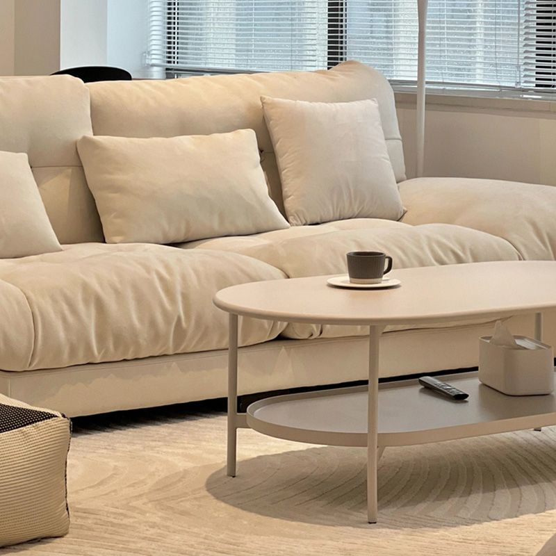 Modern Wood Coffee Table 4 Legs Coffee Cocktail Table with Shelf