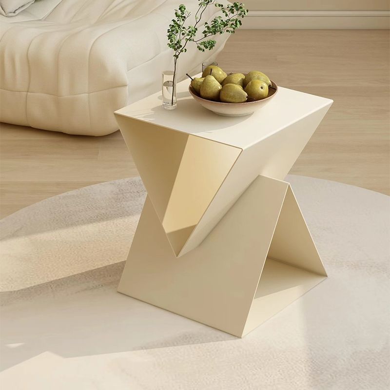 Modern 19.68" Tall End Table Metal Square Abstract Side Table