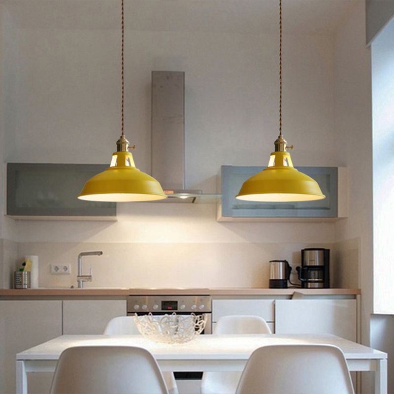 Schattierter Esszimmer hängende Anhänger Lampe Metall Einfachheitsstil Federung Licht