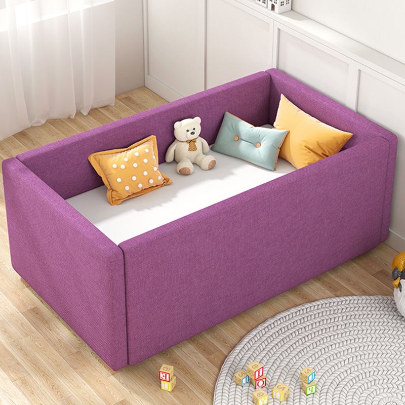 Scandinavian Nursery Crib Grey Purple Baby Crib with Guardrail