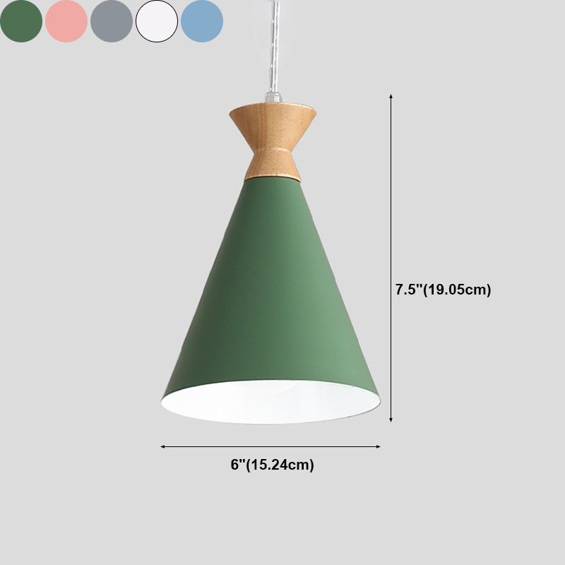 Modern Style Cone Shade Hanging Light Metal 1 Light Hanging Lamp for Bedroom