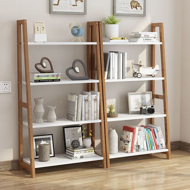 Wooden Etagere Bookcase Modern Bookshelf with Rectangular Shelves