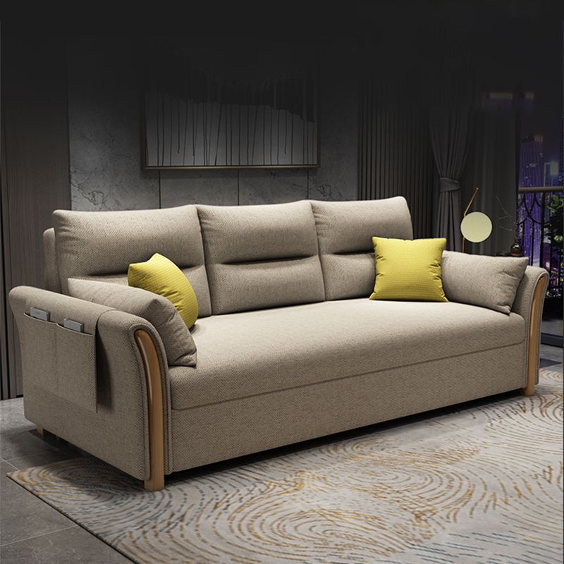 Convertible Contemporary Flared Arm Cotton Blend Bed Sofa Couch