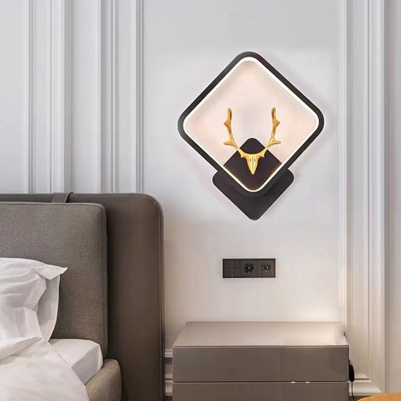 Contemporary Style Geometric Wall Mounted Lamps Metal 1 Light Wall Sconces