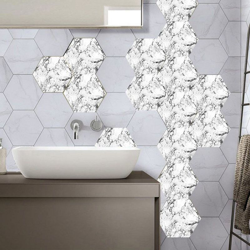 White Marble Wallpaper Panels Peel and Stick Wall Decor for Living Room (10 Pieces)