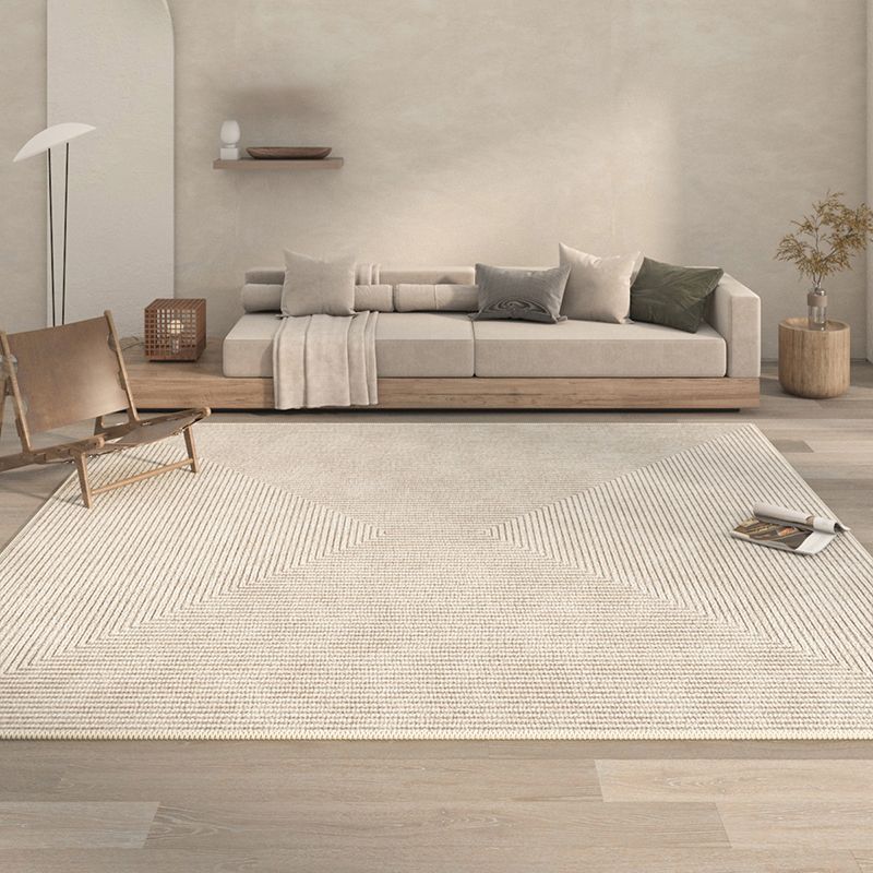 Polyster Rectangle Carpet Striped Printed Living Room Area Rug Non-Slip Backing Carpet