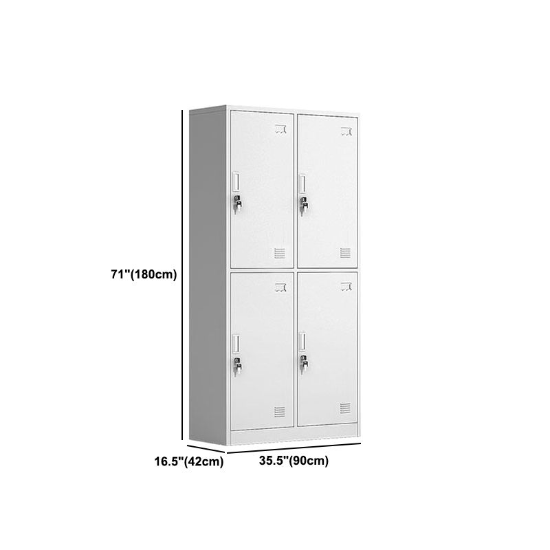 Contemporary Style Metal Wardrobe White Colour Soft Close Doors Wardrobe Closet