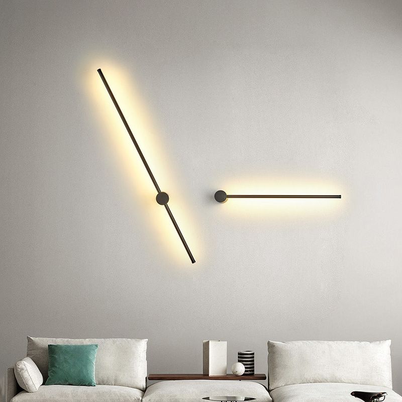 Iluminación de apliques de pared lineal de metal de estilo moderno de pared LED montada en pared