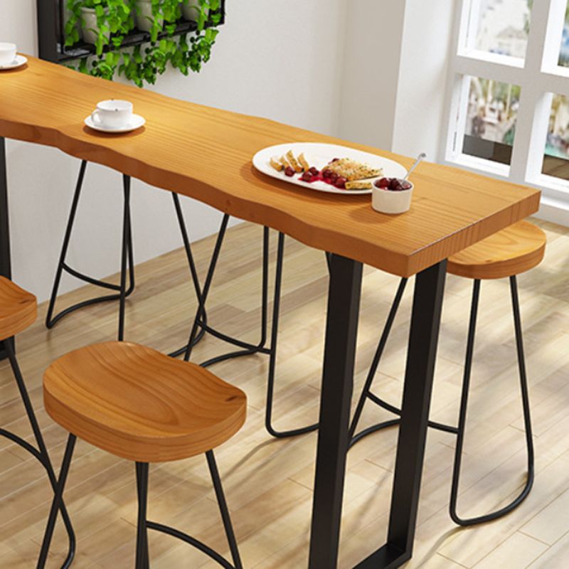 Modern 1/2/4/5/7/9 Pieces Counter Set Rectangle Wood and Metal Bar Table Set