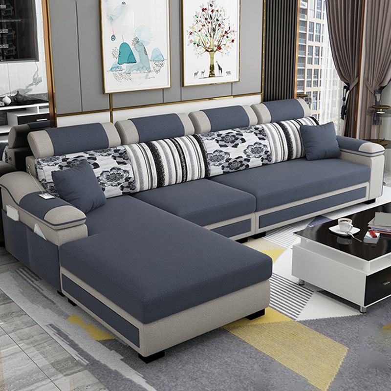 110.23" L Modern Sectional Stain-Resistant Faux leather Sectional