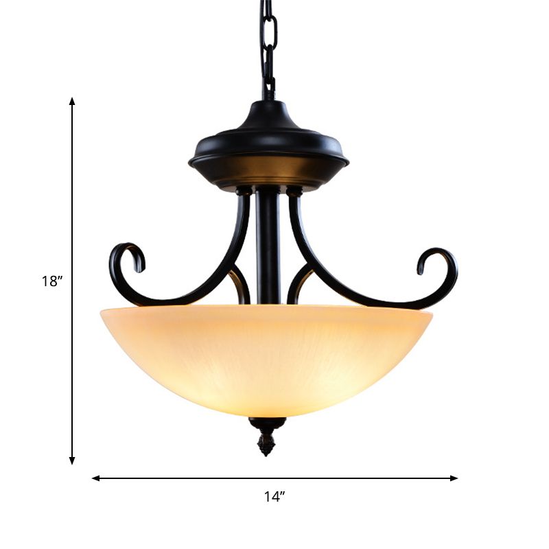 Lampada il lampadario a cupola nera tradizionale tradizionale corridoio a 3 teste a sospensione lampada a sospensione