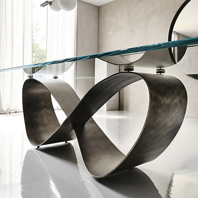 Stone Top Dining Table Industrial Rectangle Table with Pedestal Base