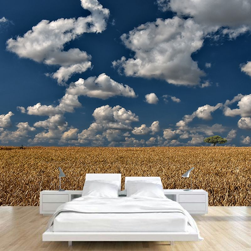 Decorative Wall Mural Wallpaper Wheat Field Sitting Room Wall Mural